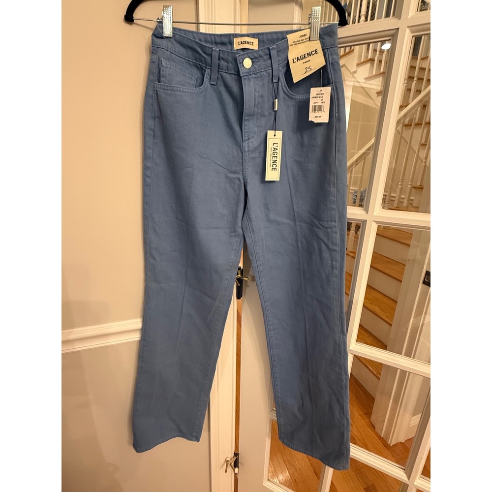 L'AGENCE Jones Ultra High Rise Stovepipe Jeans Harbor Blue 25  New